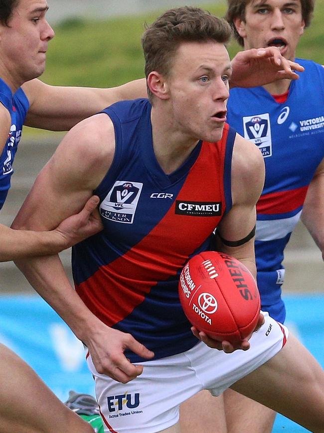 Ryan Exon in action for Coburg. Picture: Hamish Blair