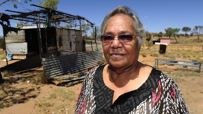 Rosalie Kunoth-Monks at Whitegate town camp. Rosalie has past links to the site and does not wish it to be handed over to government authorities ****The owners of the property have requested we not use these photos as Ms Kunoth-Monks was there without permission and there is an ongoing dispute.