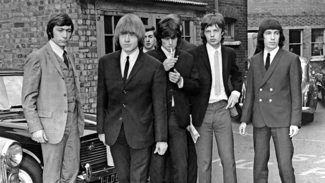 The Rolling Stones, from left, drummer Charlie Watts, guitarist Brian Jones, guitarist Keith Richards, singer Mick Jagger and bass guitarist Bill Wyman.