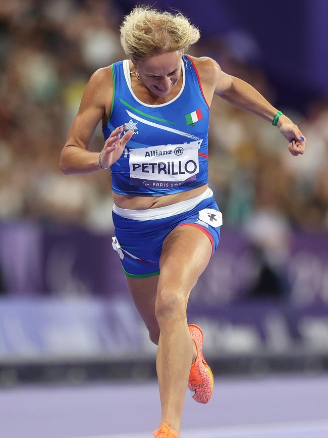 Valentina Petrillo of Team Italy competes during the Women's 400m – T12 Semi-Finals on day five of the Paris 2024 Summer Paralympic Games. Picture: Getty Images.