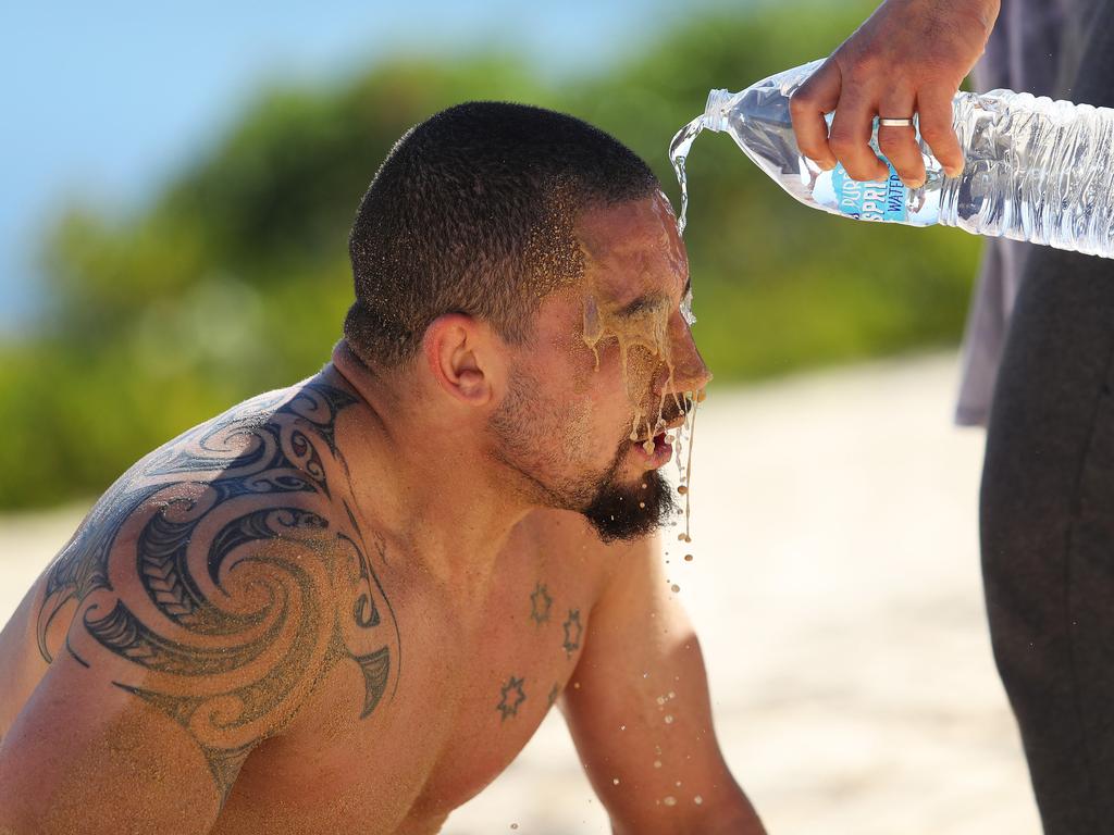 UFC fighter Rob Whittaker training at Wanda sand dunes, Cronulla. Picture: Brett Costello