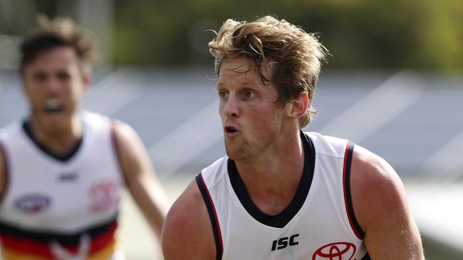 Adelaide Crows captain Rory Sloane has backed the fly in, fly out model to get the AFL season underway. Picture: Sarah Reed.