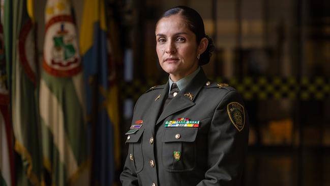 Colonel Carolina Jaramillo spoke about the loss of her husband Maximiliano Azuero Garcia. Picture: Jason Edwards