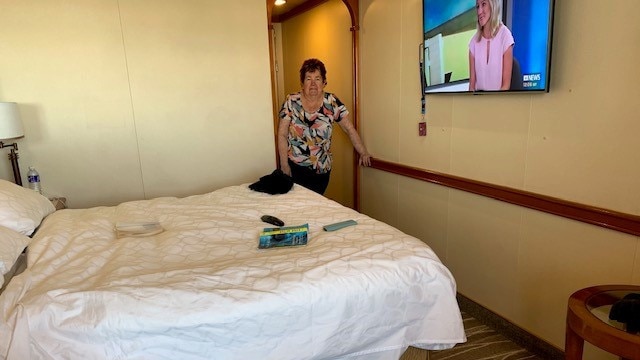 Linda Giles from Mackay was stuck on-board the Diamond Princess. Picture: Supplied