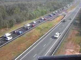 Heavy congestion on the Bruce Hwy south of the Sunshine Coast.