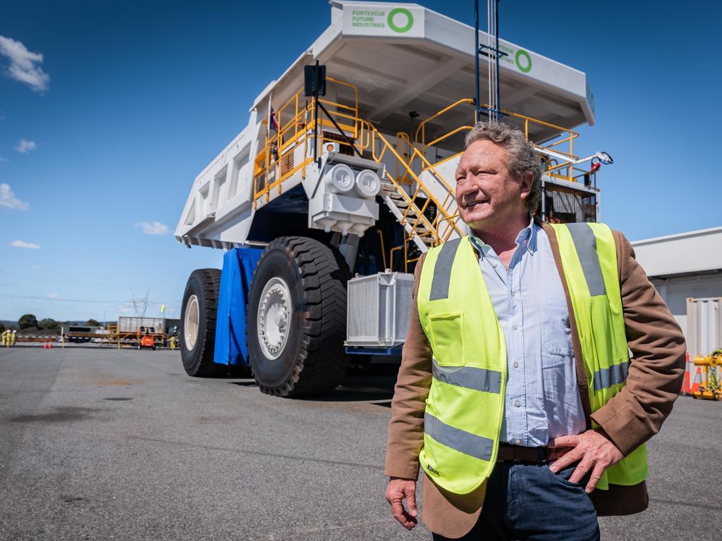 Andrew “Twiggy” Forrest, at the FMG Hazelmere facility near Perth in Western Australia. Picture: Tony McDonough