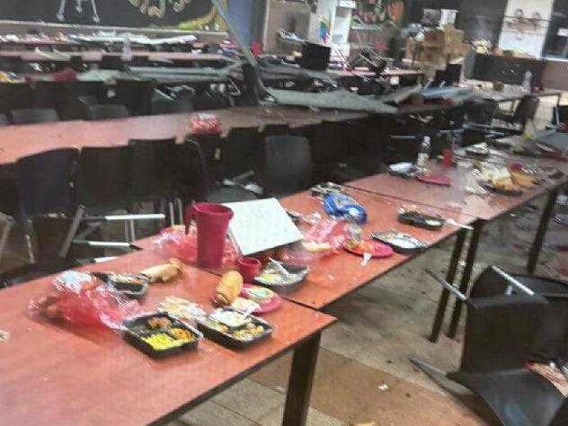 In a photo taken from X, the interior of an Israeli military base in the Binyamina area south of Haifa is photographed following a strike by a Hezbollah drone. Reports state that 67 people were injured, 4 critically. Picture: X