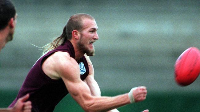 Danny Southern at Footscray training with a textbook rat.