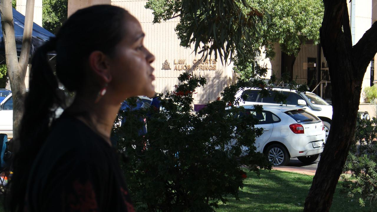 Samara Fernandez-Brown speaks outside court during an inquest into the death of her cousin Kumanjayi Walker. Picture: Jason Walls