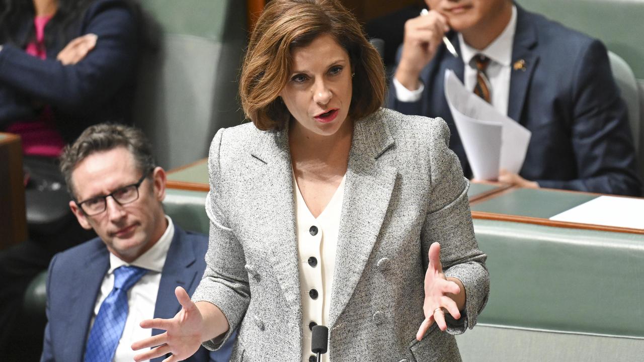 Minister for Aged Care Anika Wells during Question Time at Parliament House in Canberra. Picture: NewsWire / Martin Ollman