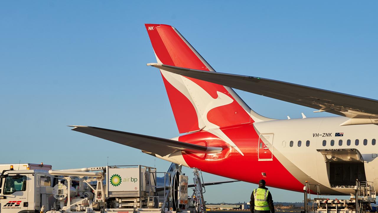 Qantas will buy 10 million litres of sustainable aviation fuel for use on flights from London, to reduce carbon emissions. Picture: Supplied