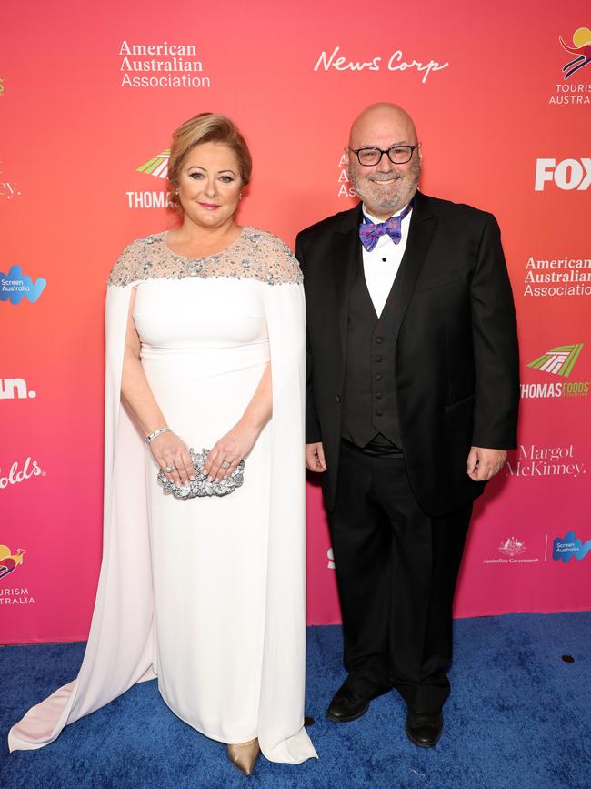 LOS ANGELES, CALIFORNIA - JANUARY 28: Arthur Sinodinos and Elizabeth Sinodinos attend the G’Day USA Arts Gala at Skirball Cultural Center on January 28, 2023 in Los Angeles, California. (Photo by Monica Schipper/Getty Images)
