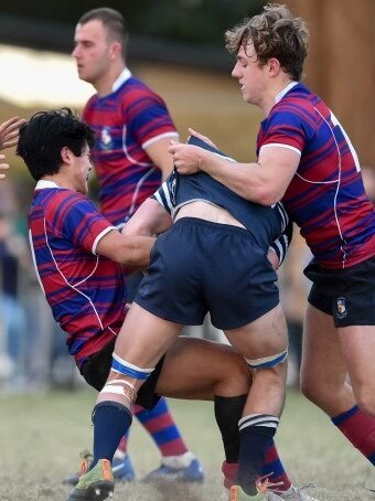 Oscar Jorgensen playing for his school.