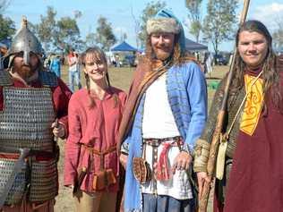 C J Beazley, Connie Brinsley, Adam Brinsley, and Ambrose Andrienco at the Festival of the Bazaar. Picture: Jann Houley