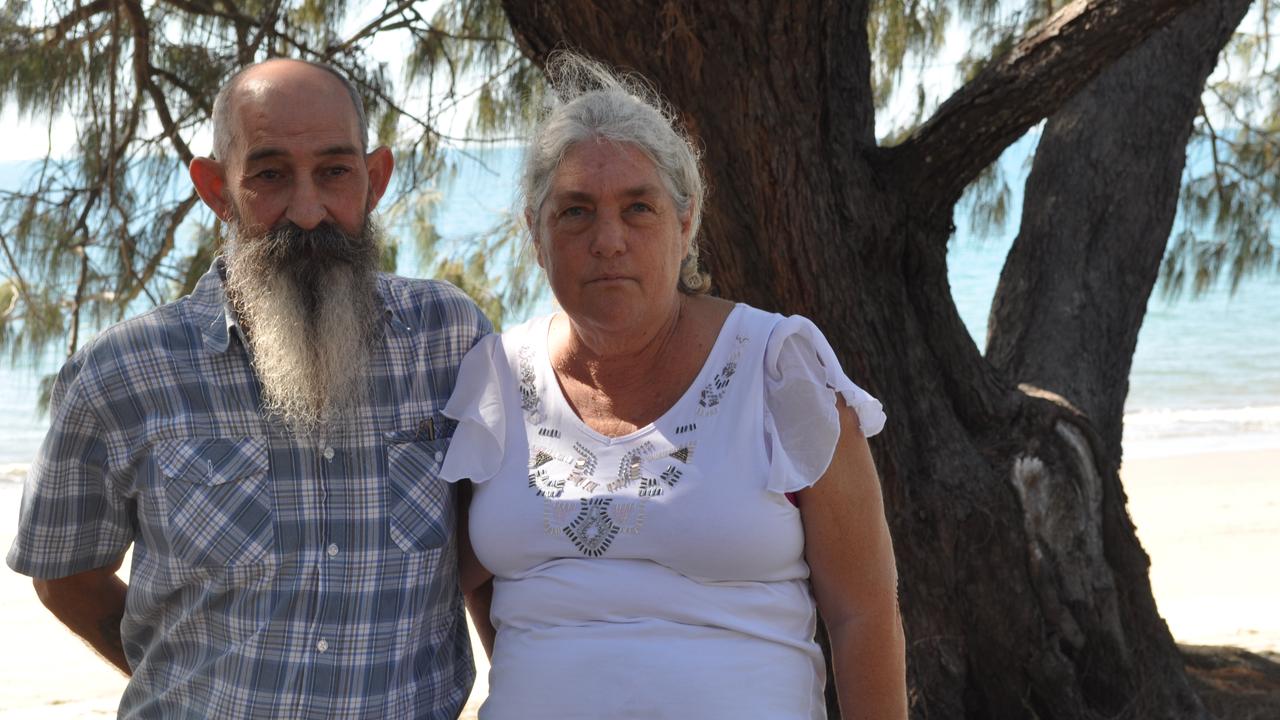 Ian and Cheryl Antonio, the parents of missing Bowen teen Rachel Antonio pictured near where their daughter was last seen after an inquest into her death concluded.