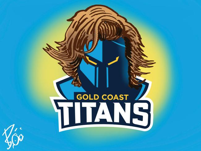 The Des Hasler era on the Gold Coast isn’t going as planned. Artwork: Scott 'Boo' Bailey