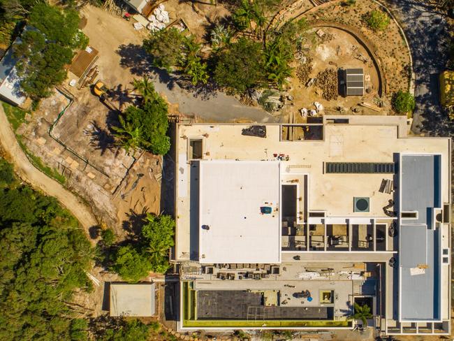 The latest aerial view of the Hemsworth mansion taking shape. Picture: MEGA 