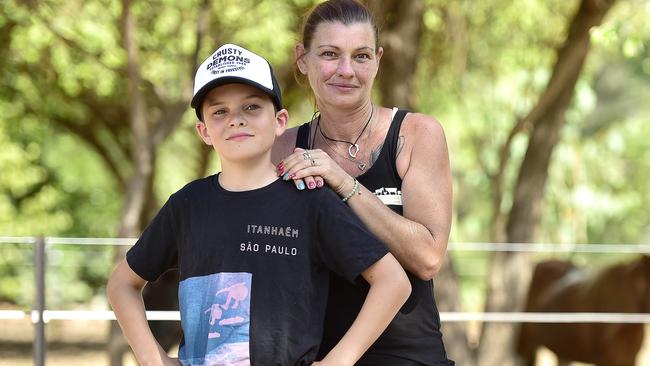 Clancy Pratchett, 9, donated his hard earned pocket money to Michelle Bible from Michelle's Ark Animal Rescue. PICTURE: MATT TAYLOR.