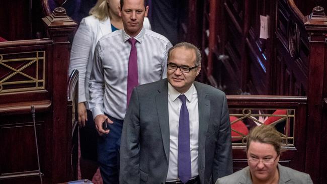 Adem Somyurek in the Upper House chamber. Picture: Jake Nowakowski