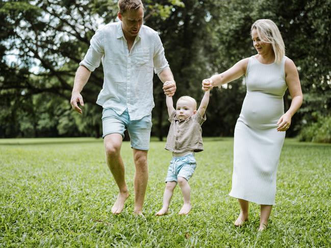 Henry Spletter with parents Aaron and Rachel Spletter. Photo: Zeb Paulger