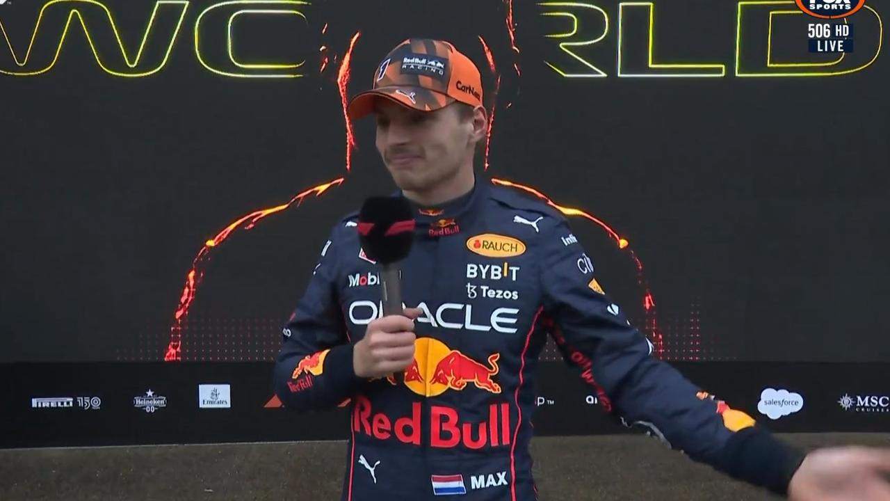 Max Verstappen was told he won the world title post-race.