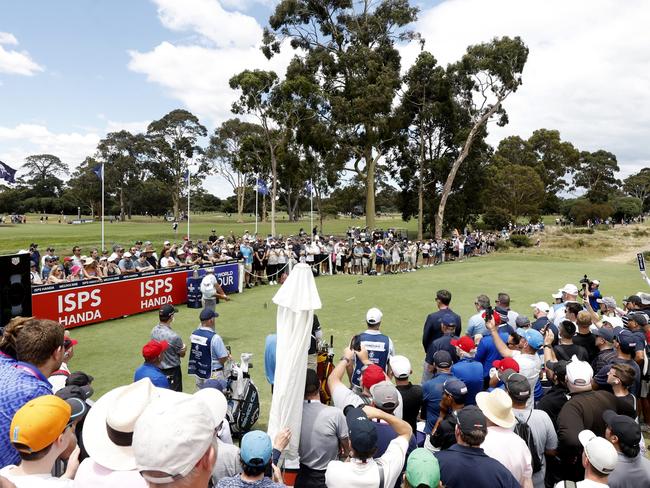 MELBOURNE, AUSTRALIA - DECEMBER 01: Lucas Herbert of Australia tees off on the first hole on day four of the ISPS Handa Australian Open 2024 at Kingston Heath Golf Club on December 01, 2024 in Melbourne, Australia. (Photo by Darrian Traynor/Getty Images)