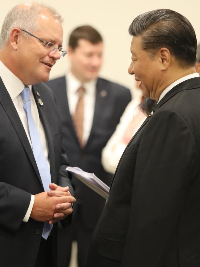 Scott Morrison meets with Xi Jinping during the G20 in Osaka, Japan last year. Picture: Adam Taylor Adam Taylor/PMO.