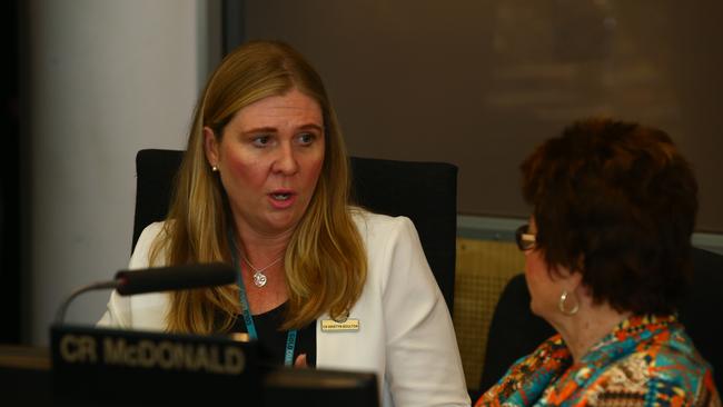 Kristyn Boulton and Daphne McDonald at council. Photo: David Clark