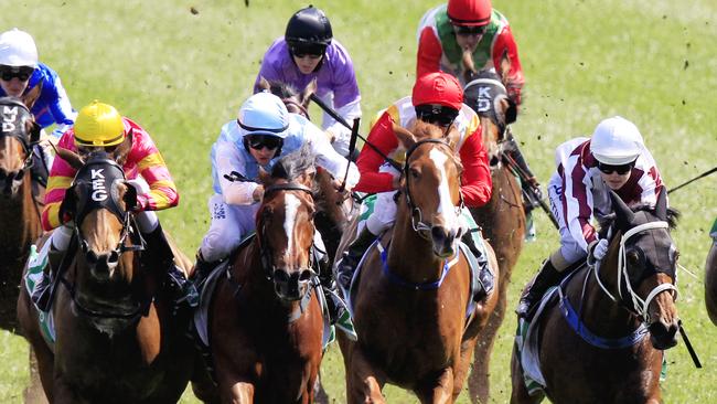 Grand Proposal being ridden by Winona Costin (right).