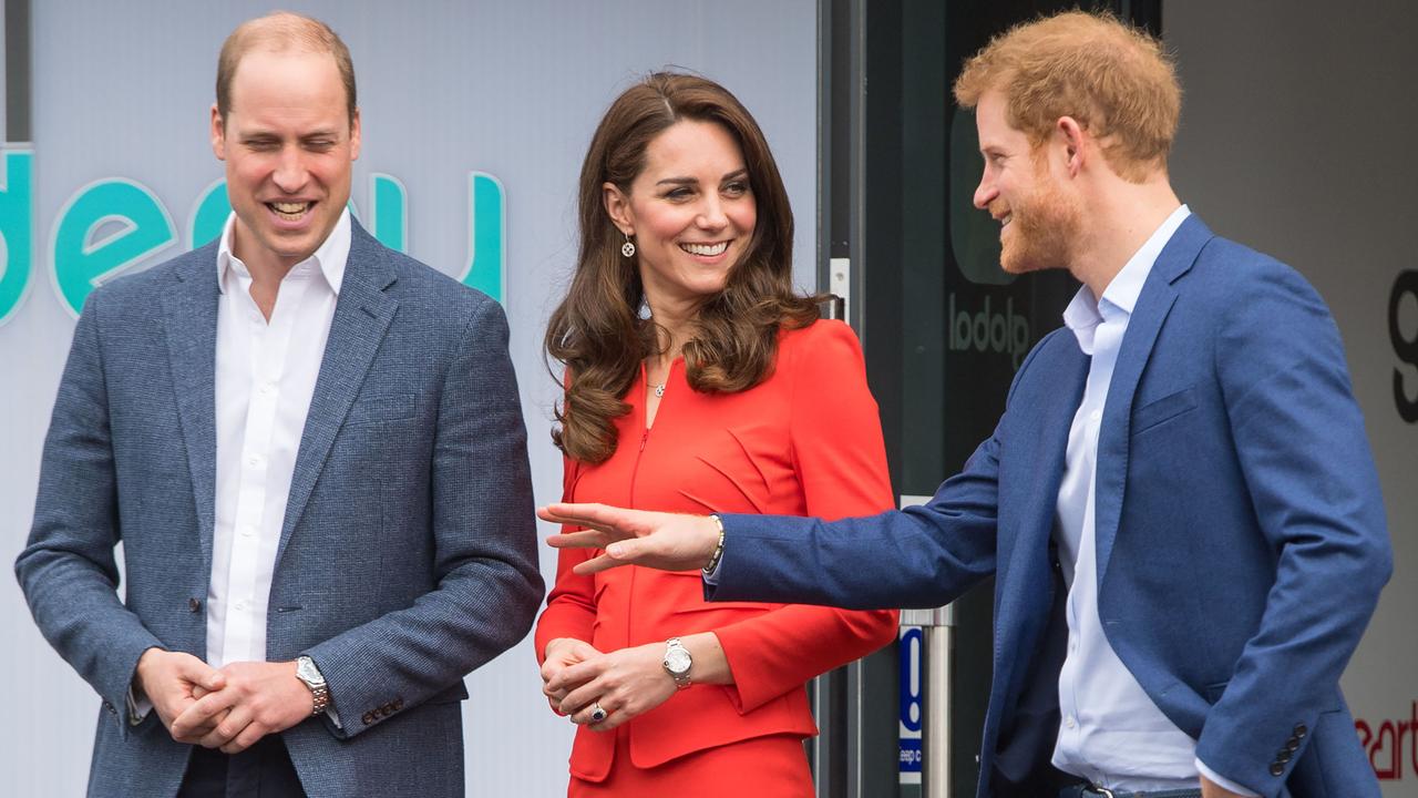 Prince William, Kate Middleton and Prince Harry in 2017. Picture: Dominic Lipinski/AFP