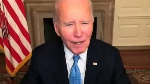 Joe Biden during the video call in question.