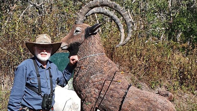 Steve Kidd with the target at Mackay and District Bowmen Club. Picture: Supplied.