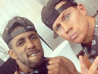 Behind-the-scenes Magic Mike XXL... Actor Stephen tWitch Boss posts, "It's going down @channingtatum Magic Mike XXL!! #MikeAndMalik" Picture: