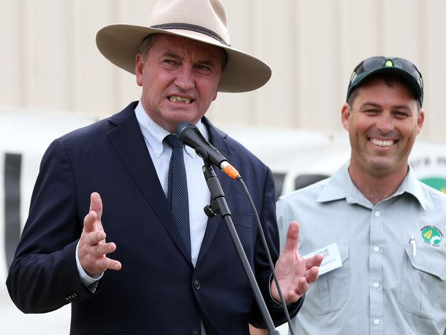 Wimmera Field days 2019Barnaby Joyce opens the field days with Chris Bartlett president of the field days watching onPicture: ANDY ROGERS