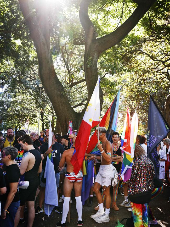 Sydney Mardi Gras 2023 participants pictured at Hyde Park before the parade. Picture: Sam Ruttyn/The Daily Telegraph.