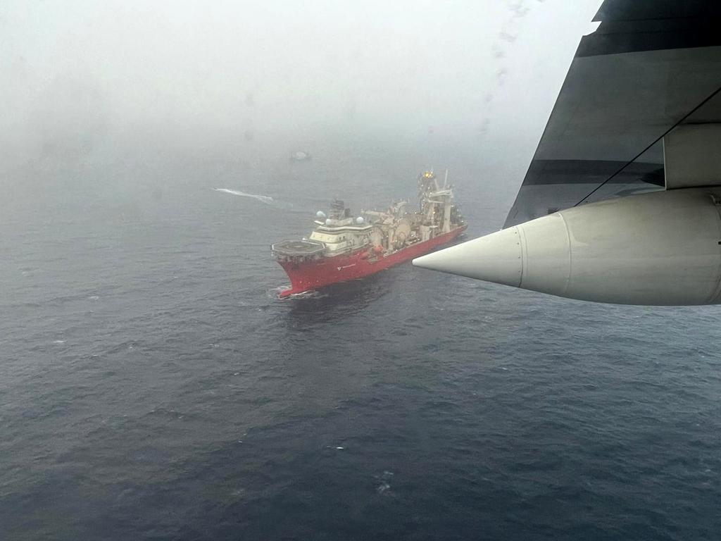 The ship Deep Energy sails in the search area. Picture: US Coast Guard/AFP