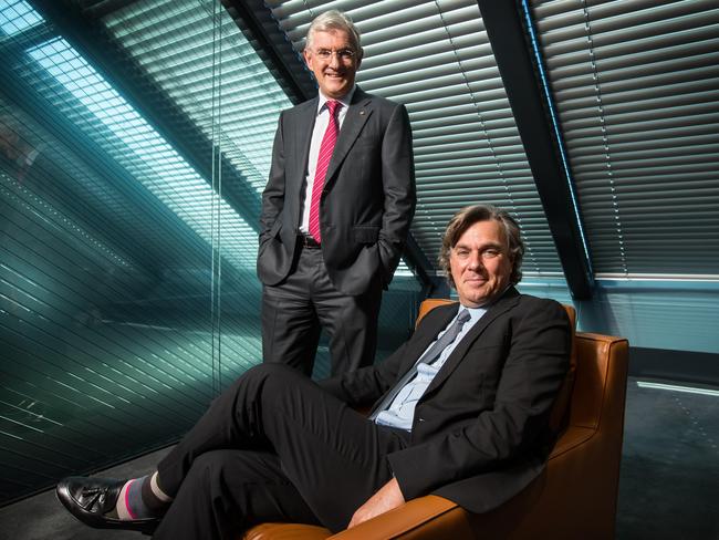 Stephen (left) and Peter, who manage the Westfield Corporation. Picture: Julian Andrews