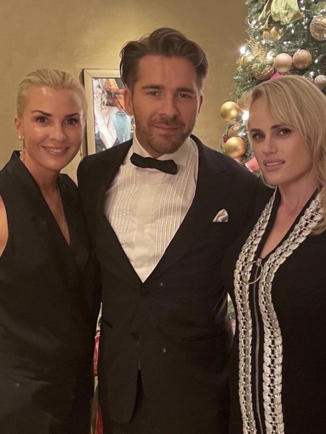 Hugh Sheridan with Ramona Agruma and Rebel Wilson. Source: Instagram