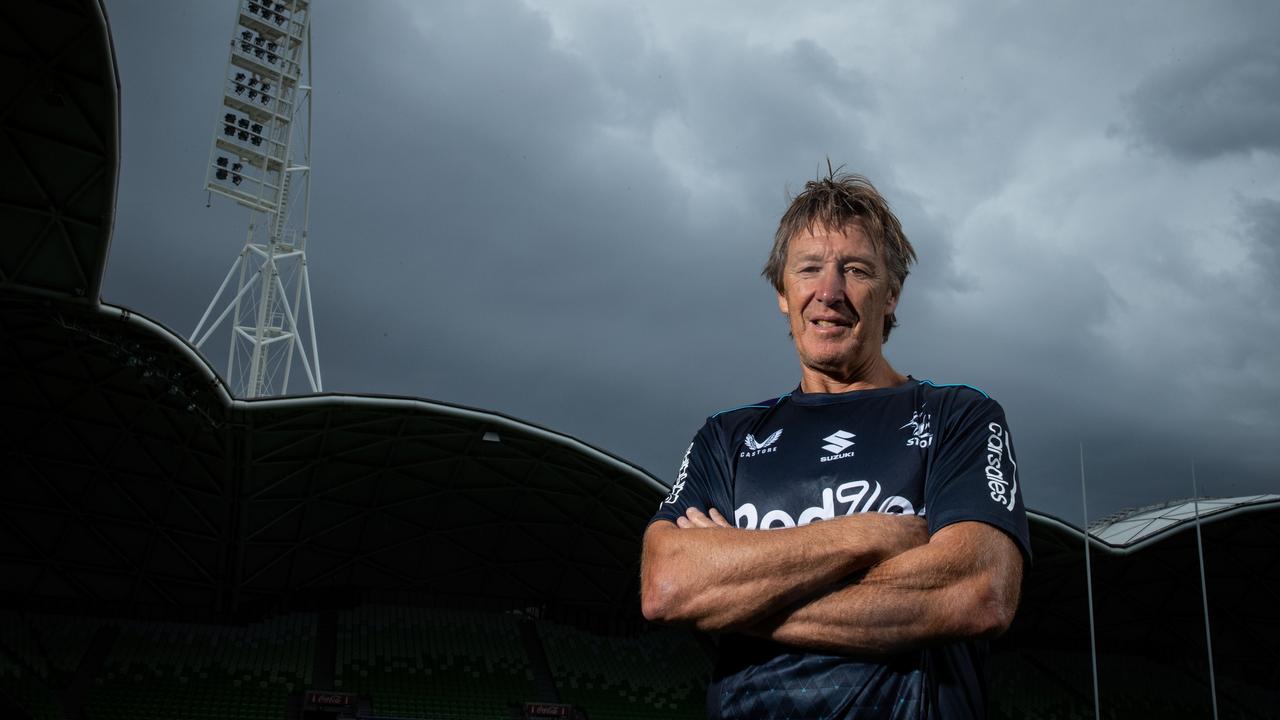 Craig Bellamy poses ahead of his 500th game as Melbourne Storm coach. Picture: Darrian Traynor/Getty Images