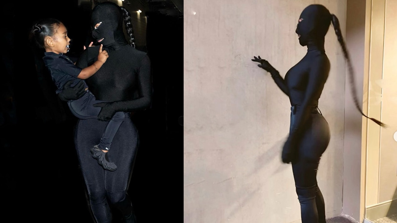 Kim Kardashian with her black mizi