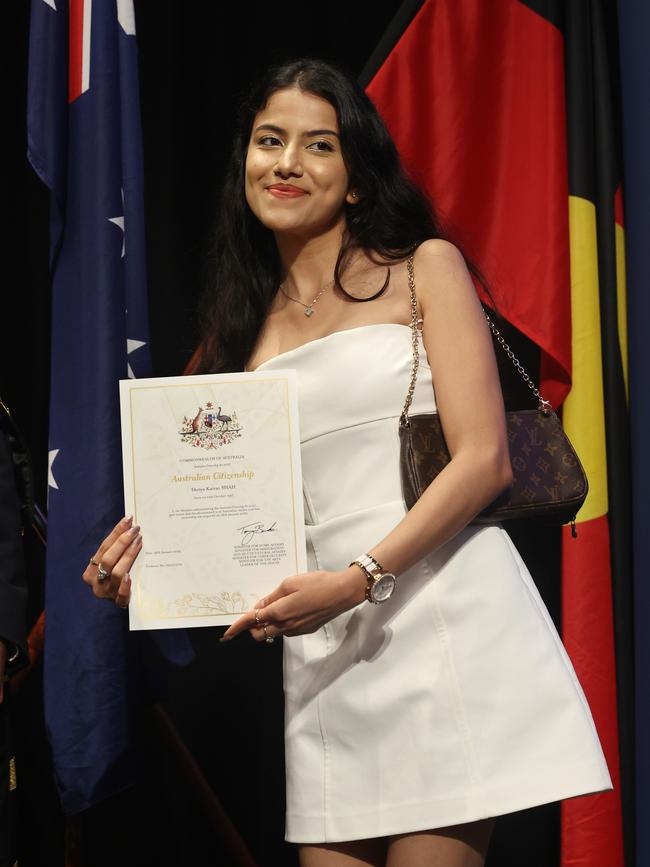 Shriya Shah who became an Australian citizen at the Parramatta citizenship ceremony. Picture: John Feder