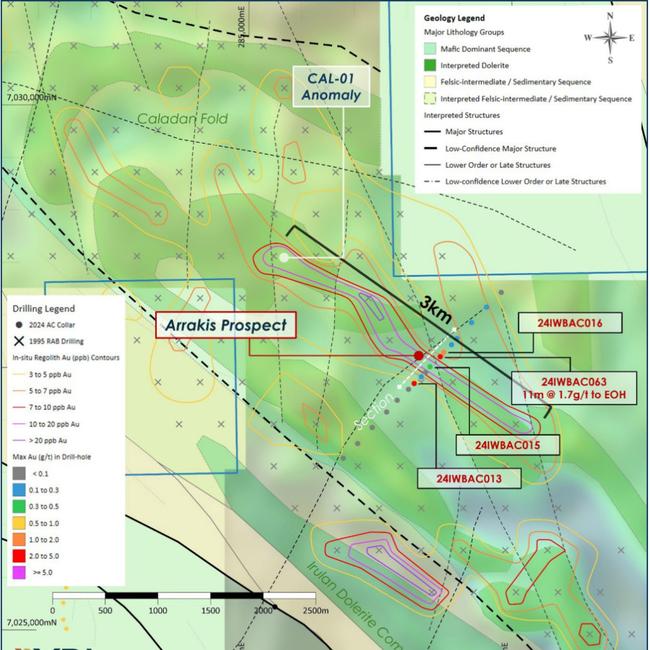 Arrakis is located in the middle of a 3km long gold in regolith anomaly. Pic: Yandal Resources