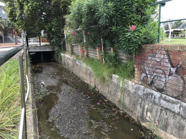 The culvert between The Boulevarde and Barrenjoey Rd, Newport.