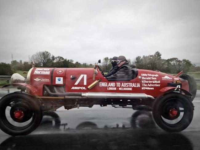 On the road and in the rain in Slovenia. Picture: Supplied.