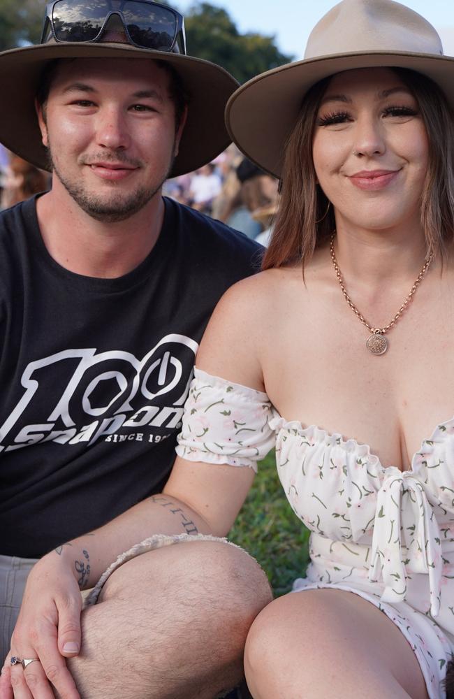 Ben Plane and Tkeyah Bauer of East Mackay at the G and S Engineering Wine and Food Day in Queens Park, Mackay, Saturday, July 17, 2021. Picture: Heidi Petith