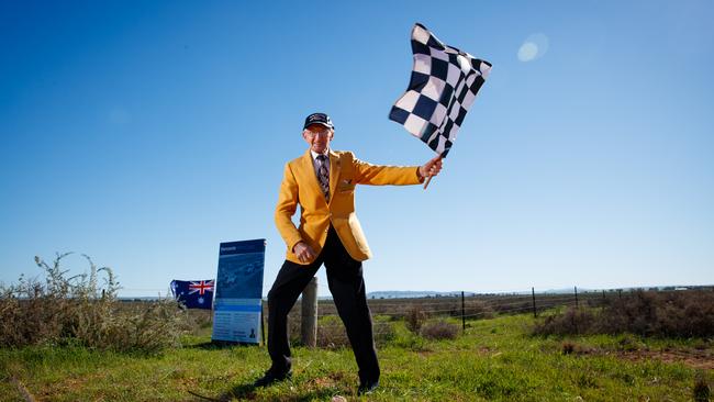 Glen Dix at the Port Wakefield Grand Prix Track where the Australian Grand Prix was held in 1955. Picture: Matt Turner