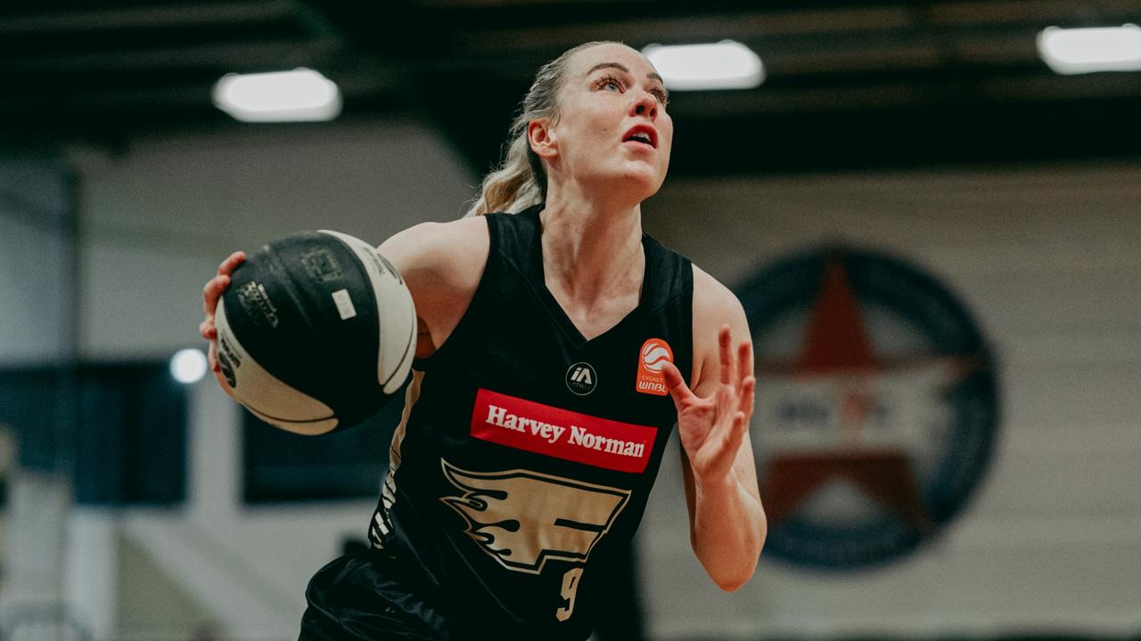 New Sydney Flames recruit and Opals captain Tess Madgen in WNBL pre-season training 2023. Pic: Kris Saad