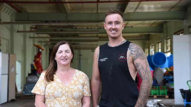 LEX owner Susan McGee with builder Liam McCarroll at Door of Hope, LEX's new home. Picture: Alex Treacy