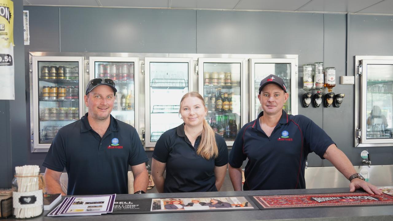 North Toowoomba officially opened at North Toowoomba Bowls club on November 2, 2024. Left to right: Chris Head, Abby Head, Tony Cameron. Photo: Jacklyn O'Brien.