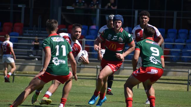 Meninga Cup semi-final action between the Redcliffe Dolphins and Wynnum-Manly Seagulls. Saturday April 15, 2023.